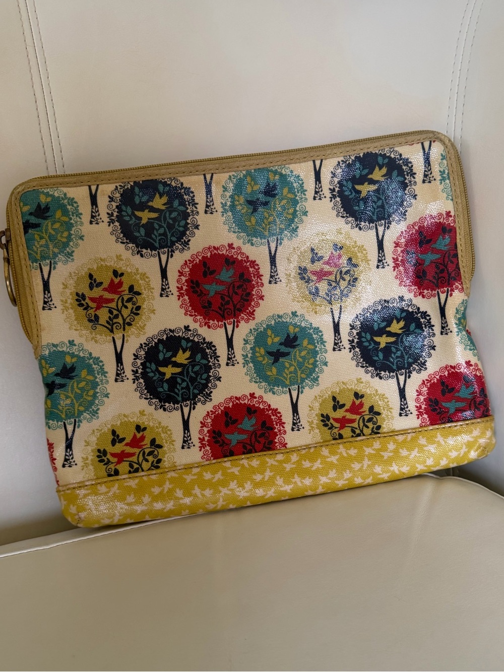 ✨ VINTAGE Fossil Key-Per Birds & Trees Cosmetic Bag ✨